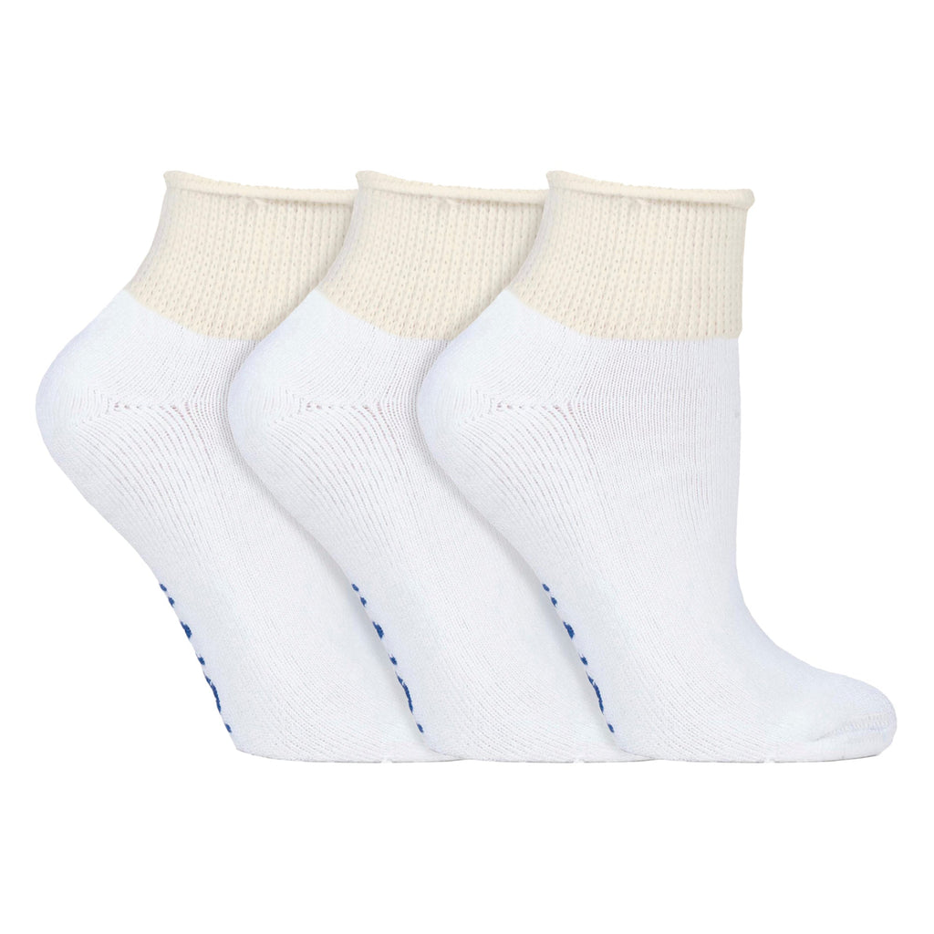 IOMI 3 Pack Extra Wide Cotton Low Cut Ankle Diabetic Socks