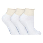 IOMI 3 Pack Extra Wide Cotton Low Cut Ankle Diabetic Socks