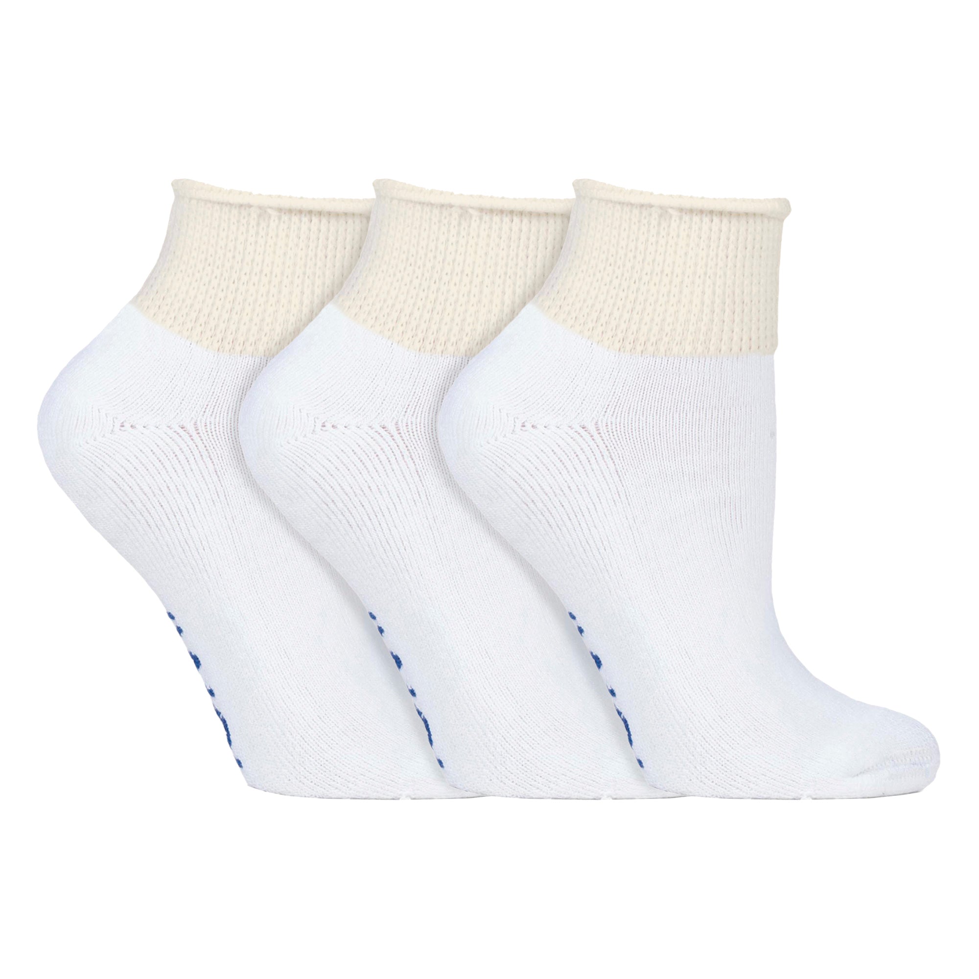 IOMI 3 Pack Extra Wide Cotton Low Cut Ankle Diabetic Socks
