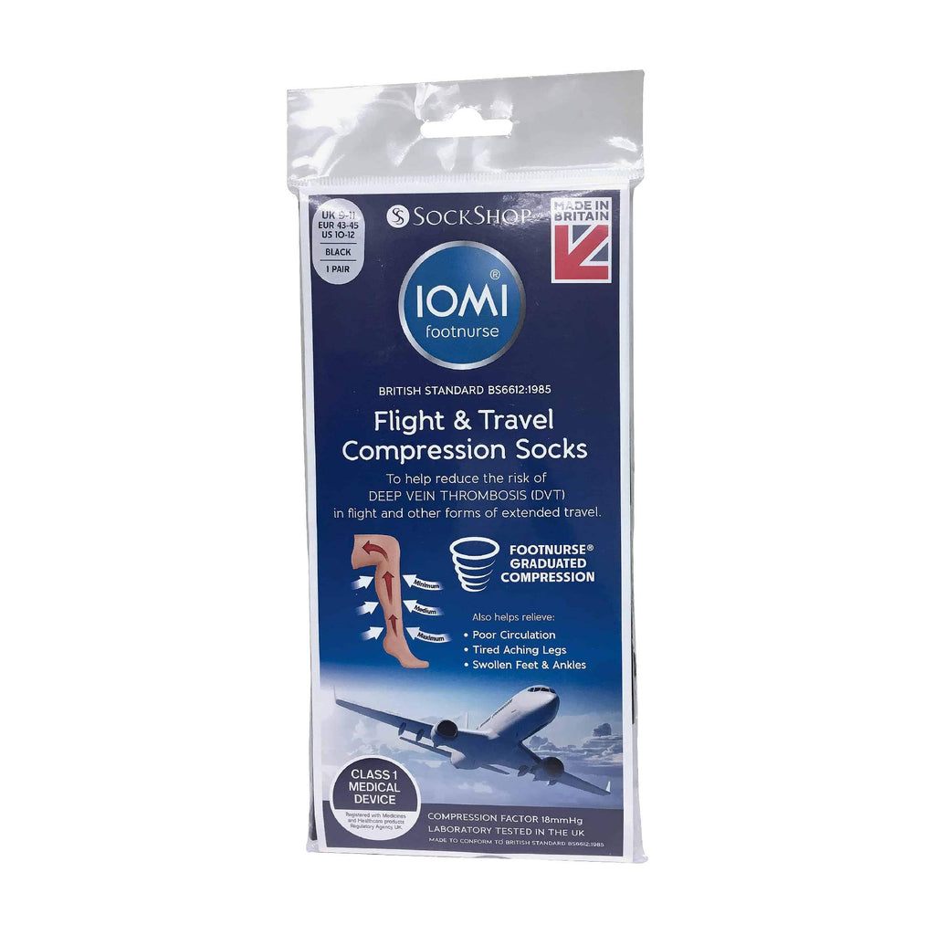 IOMI 1 Pack Mens 18 mmHg Graduated Compression Flight Socks for DVT