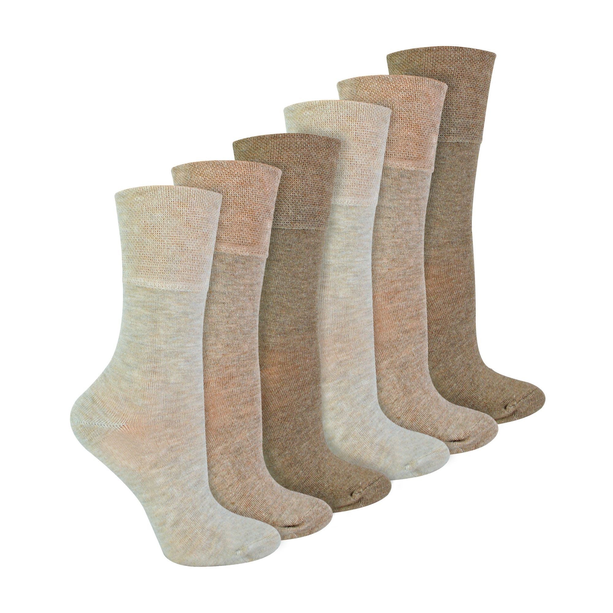 Gentle Grip 6 Pack Womens Non Elastic Bamboo Diabetic Socks