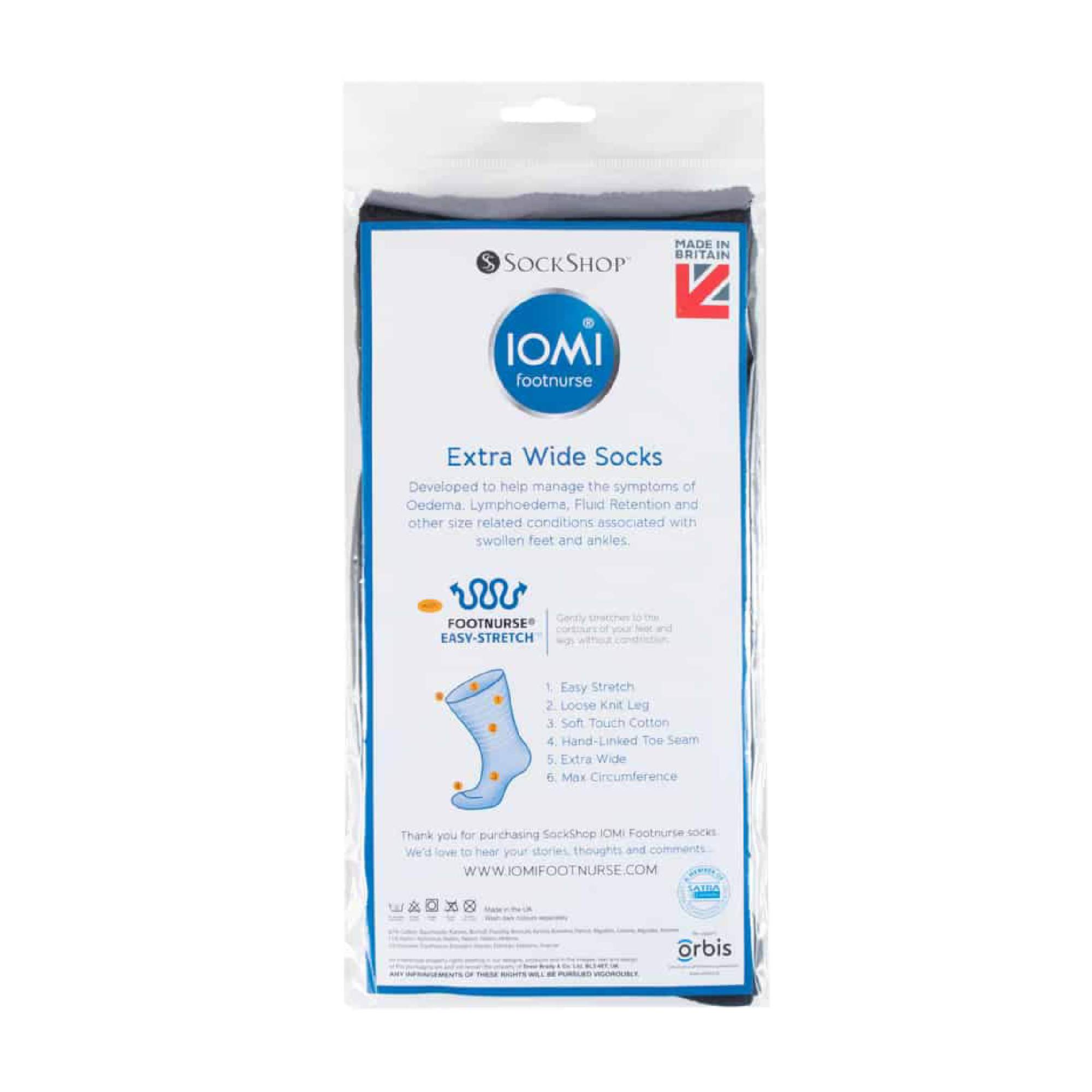 Sock Snob 1 Pack Extra Wide Loose Fit Cotton Oedema Socks for Swollen Ankles