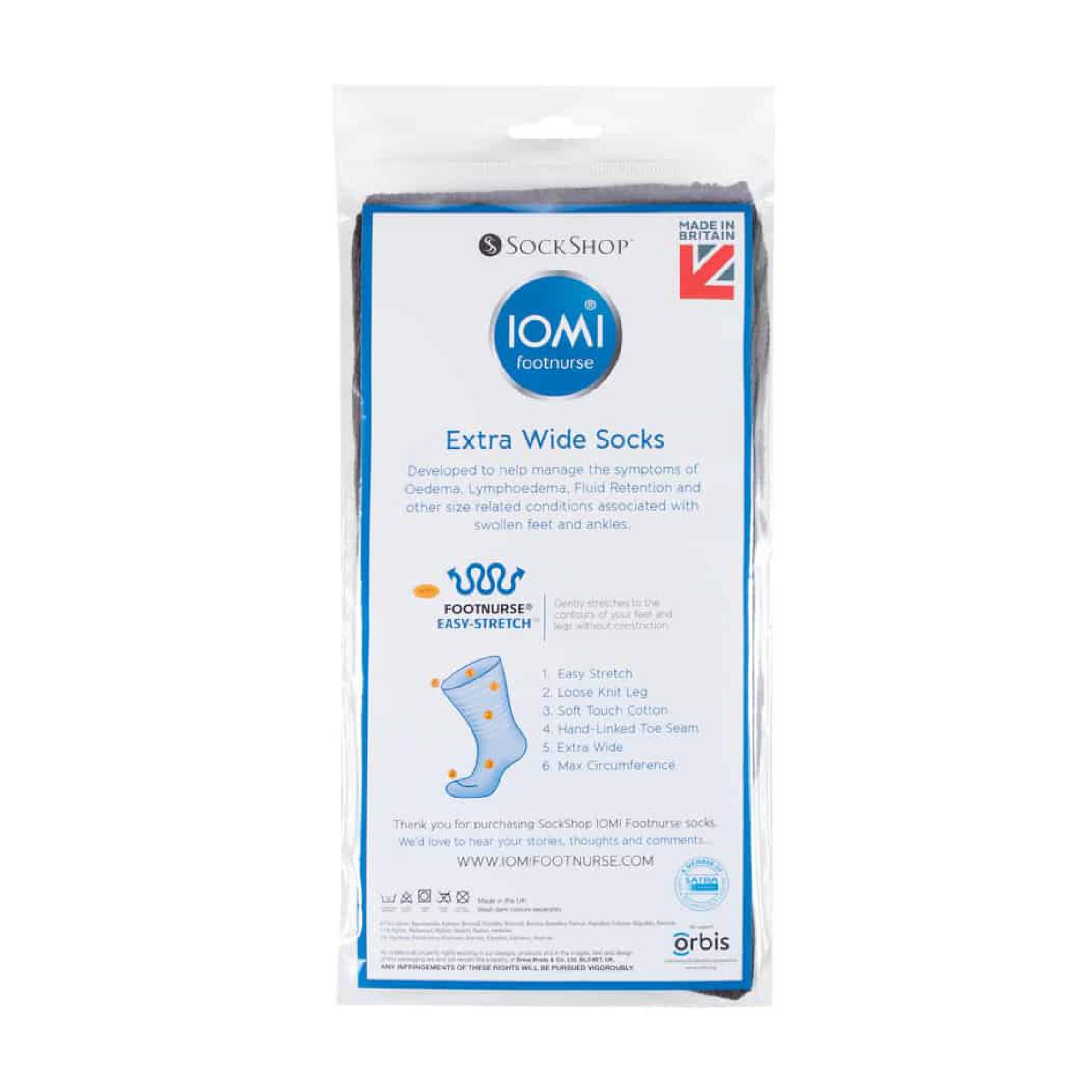 Sock Snob 1 Pack Extra Wide Loose Fit Cotton Oedema Socks for Swollen Ankles