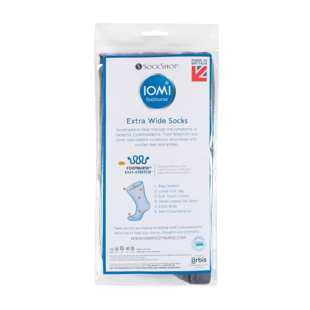 Sock Snob 1 Pack Extra Wide Loose Fit Cotton Oedema Socks for Swollen Ankles