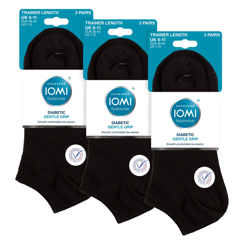 IOMI 9 Pack Mens Diabetic Trainer Socks