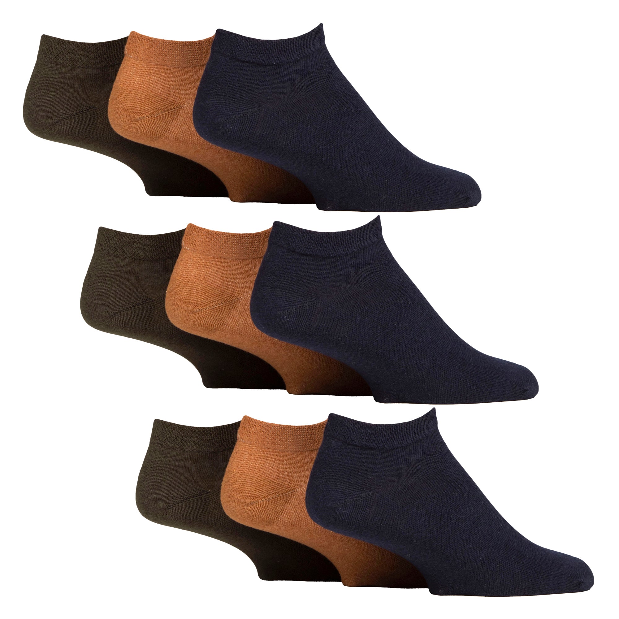 IOMI 9 Pack Mens Diabetic Trainer Socks