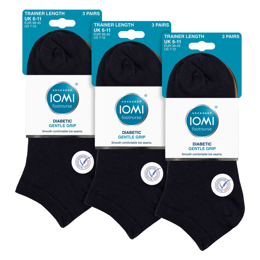 IOMI 9 Pack Mens Diabetic Trainer Socks