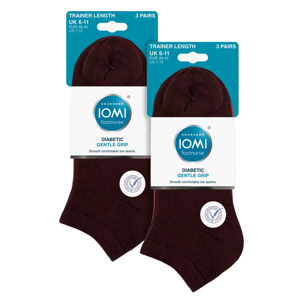 IOMI 6 Pack Mens Diabetic Trainer Socks