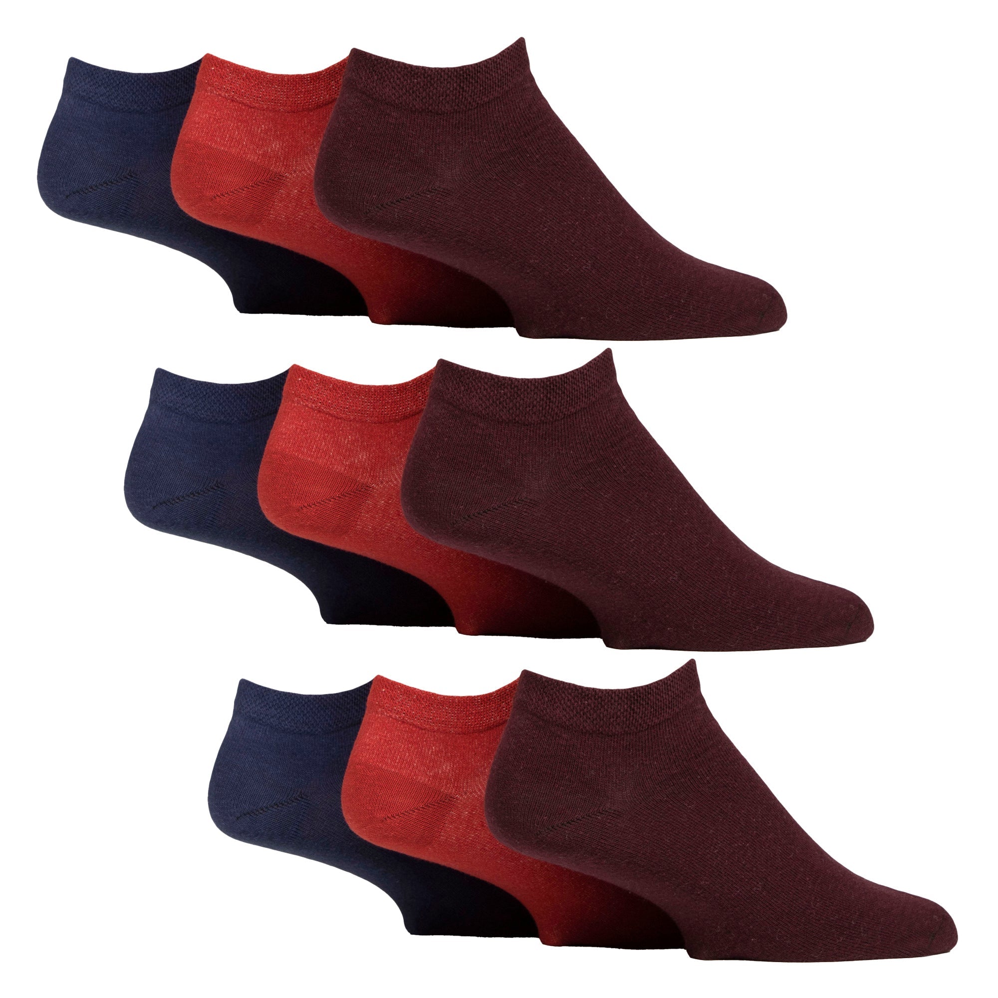IOMI 9 Pack Mens Diabetic Trainer Socks
