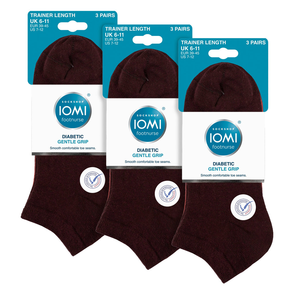 IOMI 9 Pack Mens Diabetic Trainer Socks