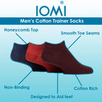 IOMI 9 Pack Mens Diabetic Trainer Socks