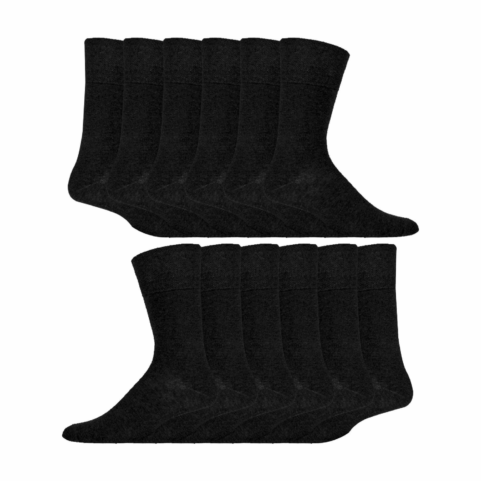 Sock Snob 12 Pairs Mens Gentle Grip Top Diabetic Socks