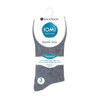 Gentle Grip 6 Pack Mens Elastic Cotton Diabetic Socks with Seamless Toe