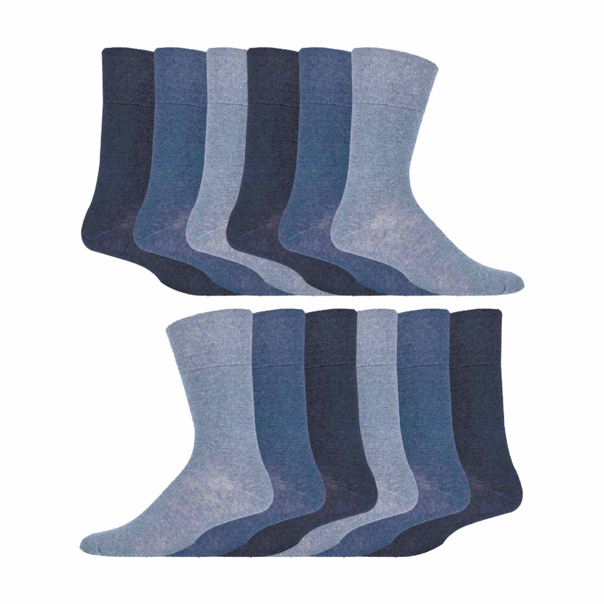Sock Snob 12 Pairs Mens Gentle Grip Top Diabetic Socks