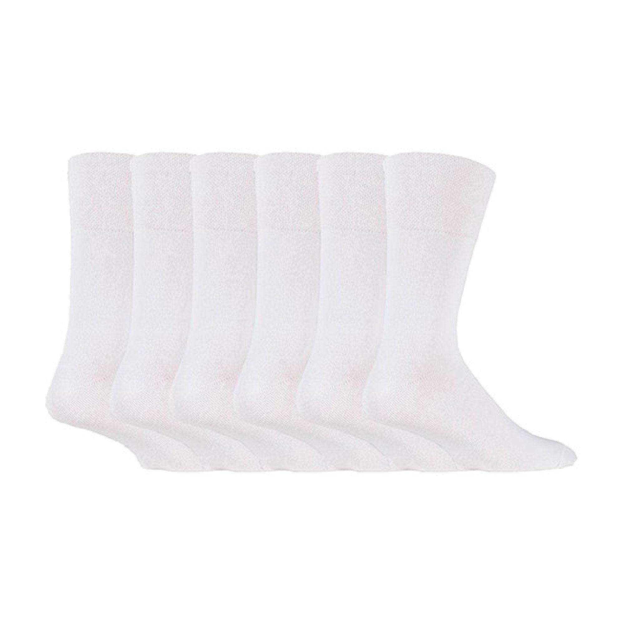 Gentle Grip 6 Pack Mens Elastic Cotton Diabetic Socks with Seamless Toe