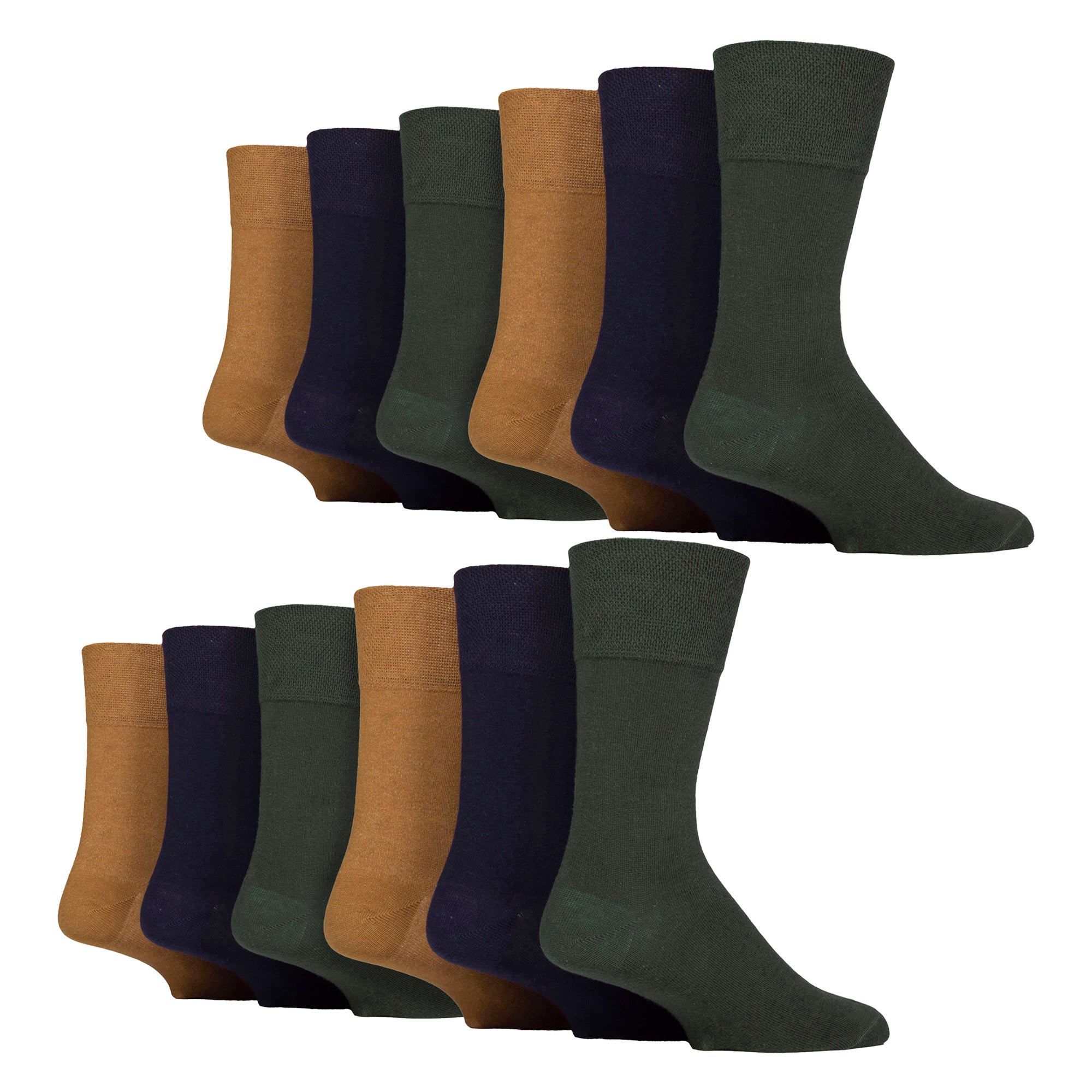 Sock Snob 12 Pairs Mens Gentle Grip Top Diabetic Socks