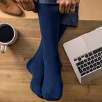 Gentle Grip 6 Pack Mens Elastic Cotton Diabetic Socks with Seamless Toe