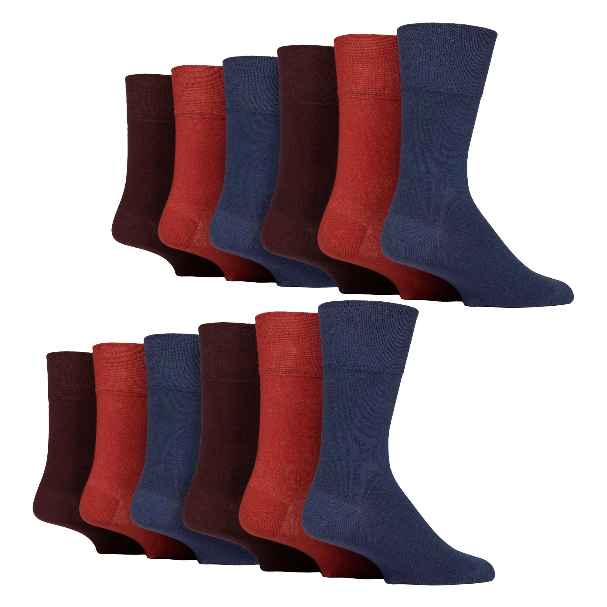Sock Snob 12 Pairs Mens Gentle Grip Top Diabetic Socks