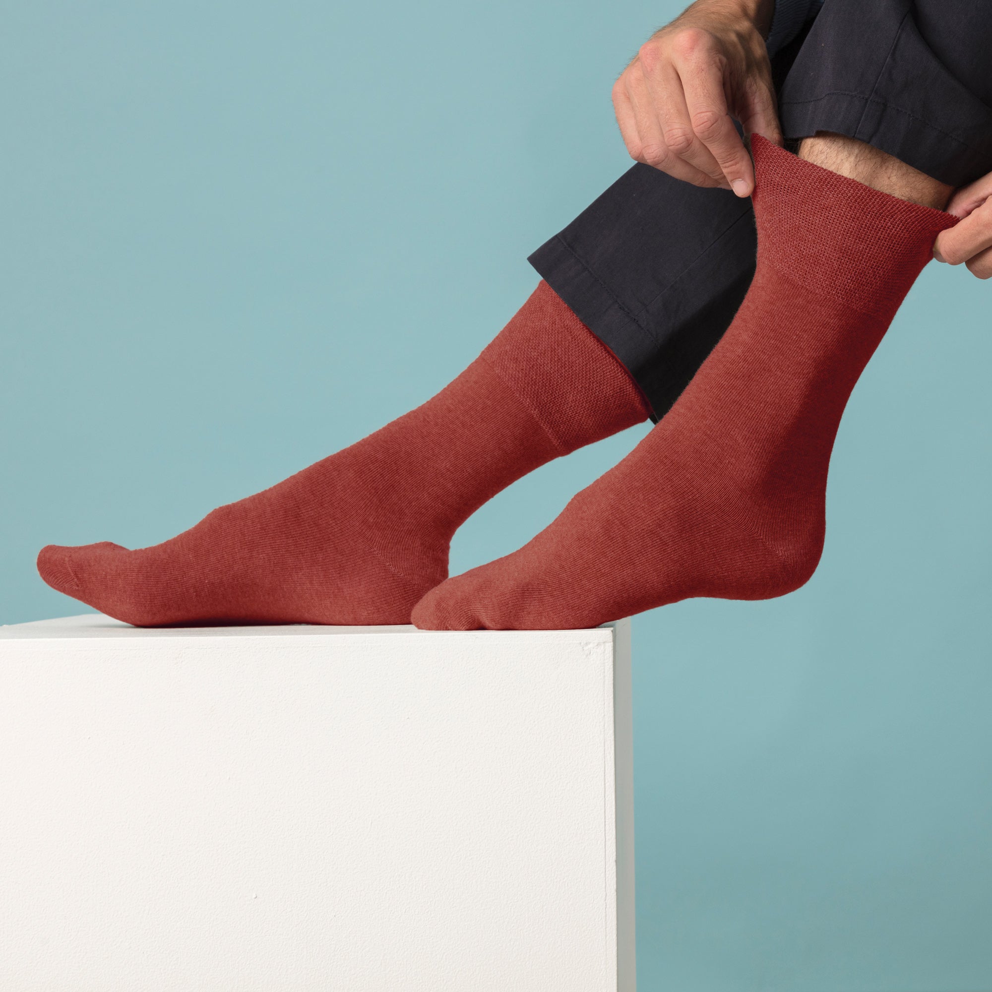 Gentle Grip 6 Pack Mens Elastic Cotton Diabetic Socks with Seamless Toe