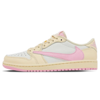 Travis Scott x Air Jordan 1 Low OG Shy Pink trainers main side profile
