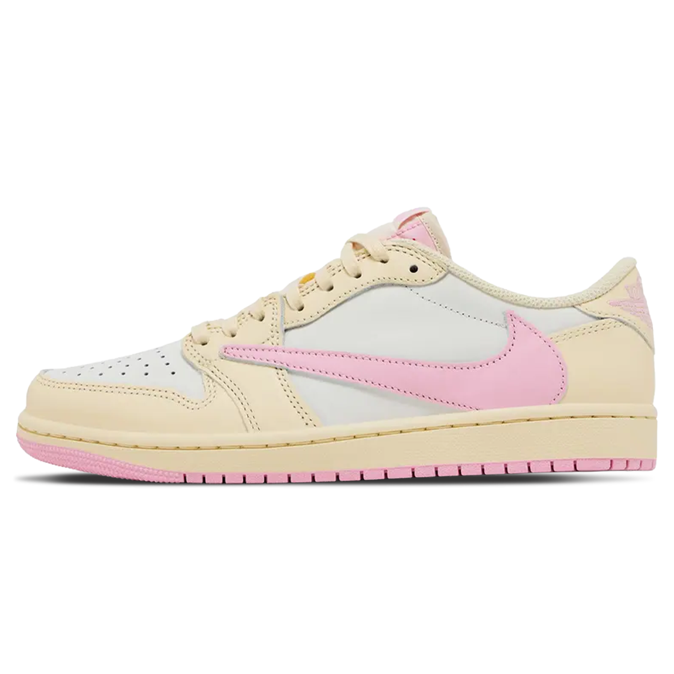 Travis Scott x Air Jordan 1 Low OG Shy Pink trainers main side profile