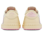 Travis Scott x Air Jordan 1 Low OG Shy Pink trainers rear heel view