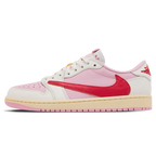 Travis Scott x Air Jordan 1 Low OG Sail Tropical Pink trainers main side profile