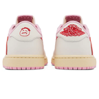 Travis Scott x Air Jordan 1 Low OG Sail Tropical Pink trainers rear heel view