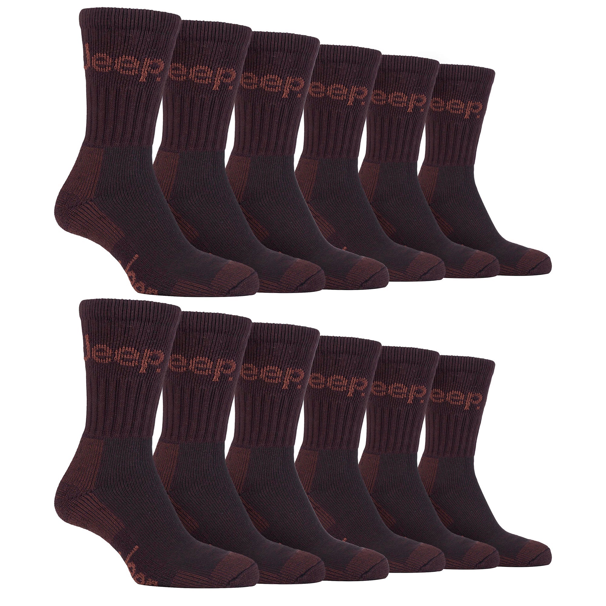 Jeep Mens Luxury Cushioned Cotton Hiking Socks Multipack Options