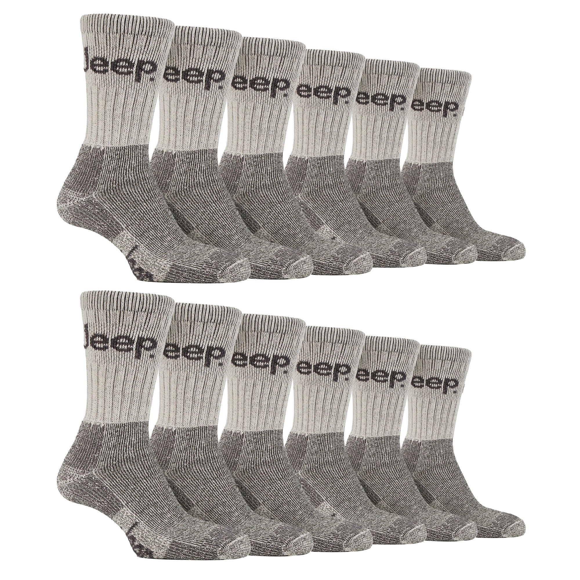 Jeep Mens Luxury Cushioned Cotton Hiking Socks Multipack Options
