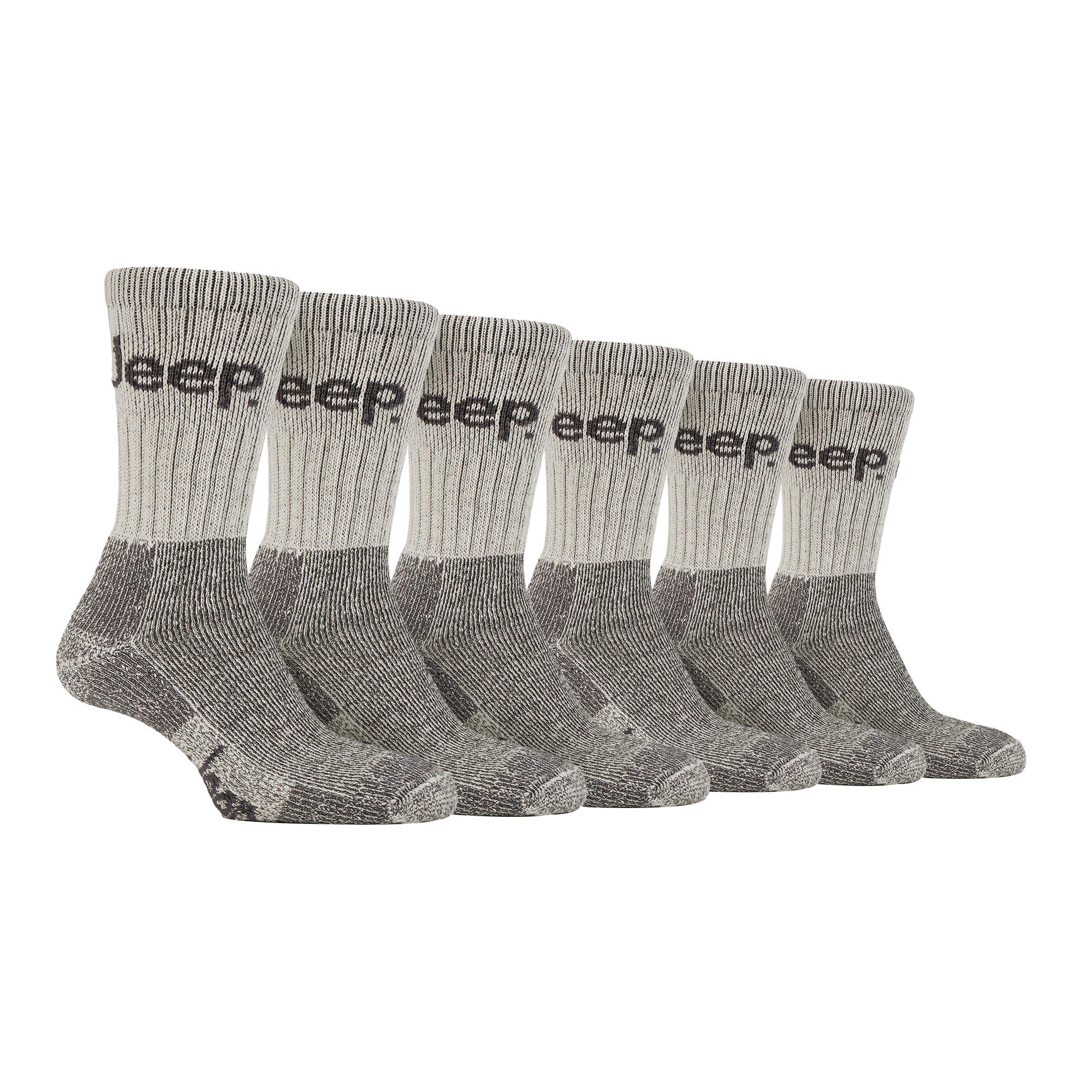 Jeep Mens Luxury Cushioned Cotton Hiking Socks Multipack Options