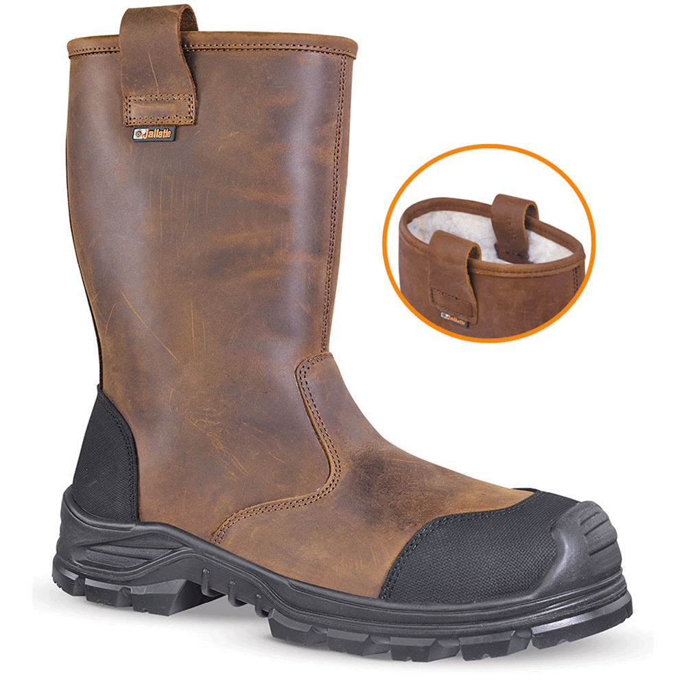 Jallatte Jalcypress Sas S3 CI SRC Water-Repellent Safety Work Rigger Boots Brown