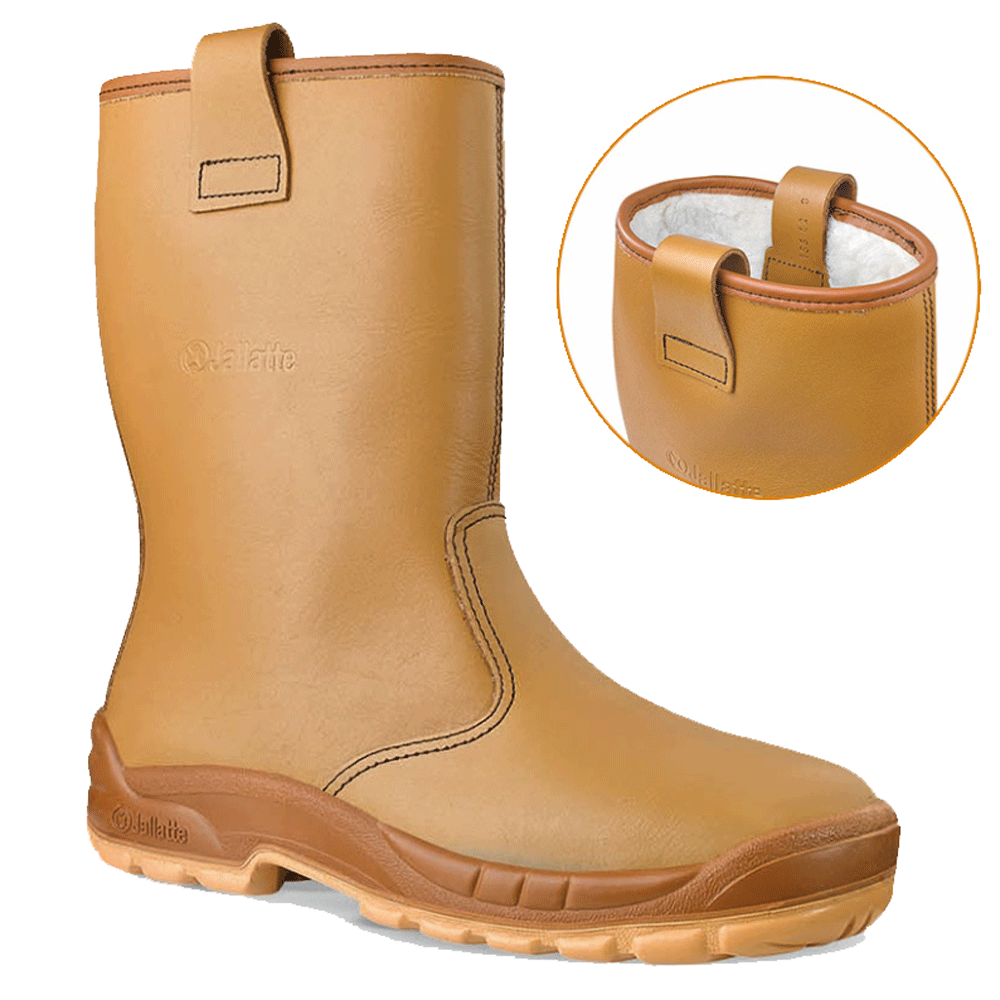 Jallatte Jalfrigg Sas S2 CI SRC Water-Repellent Safety Work Rigger Boots Tan
