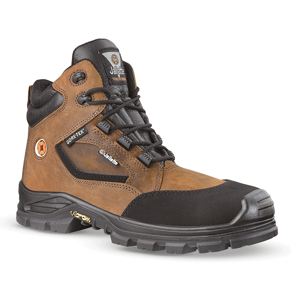 Jallatte Jalroche Sas S3 CI SRC Water-Repellent Safety Work Safety Boots Brown / Black