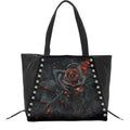 Burnt Rose Studded PU Leather Tote Bag front view