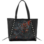 Burnt Rose Studded PU Leather Tote Bag front view