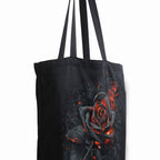Burnt Rose canvas tote bag side view