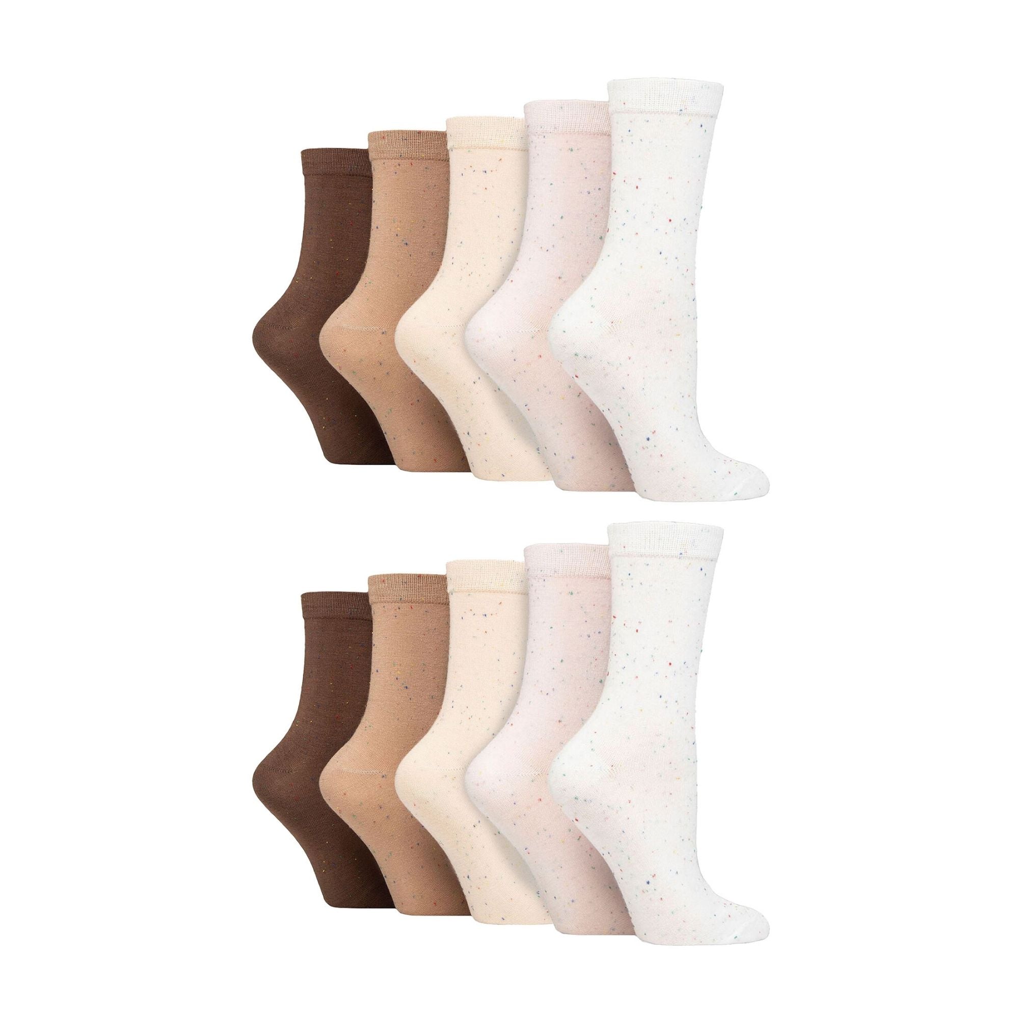 Wildfeet 10 Pairs Womens Bamboo Crew Socks with Patterns