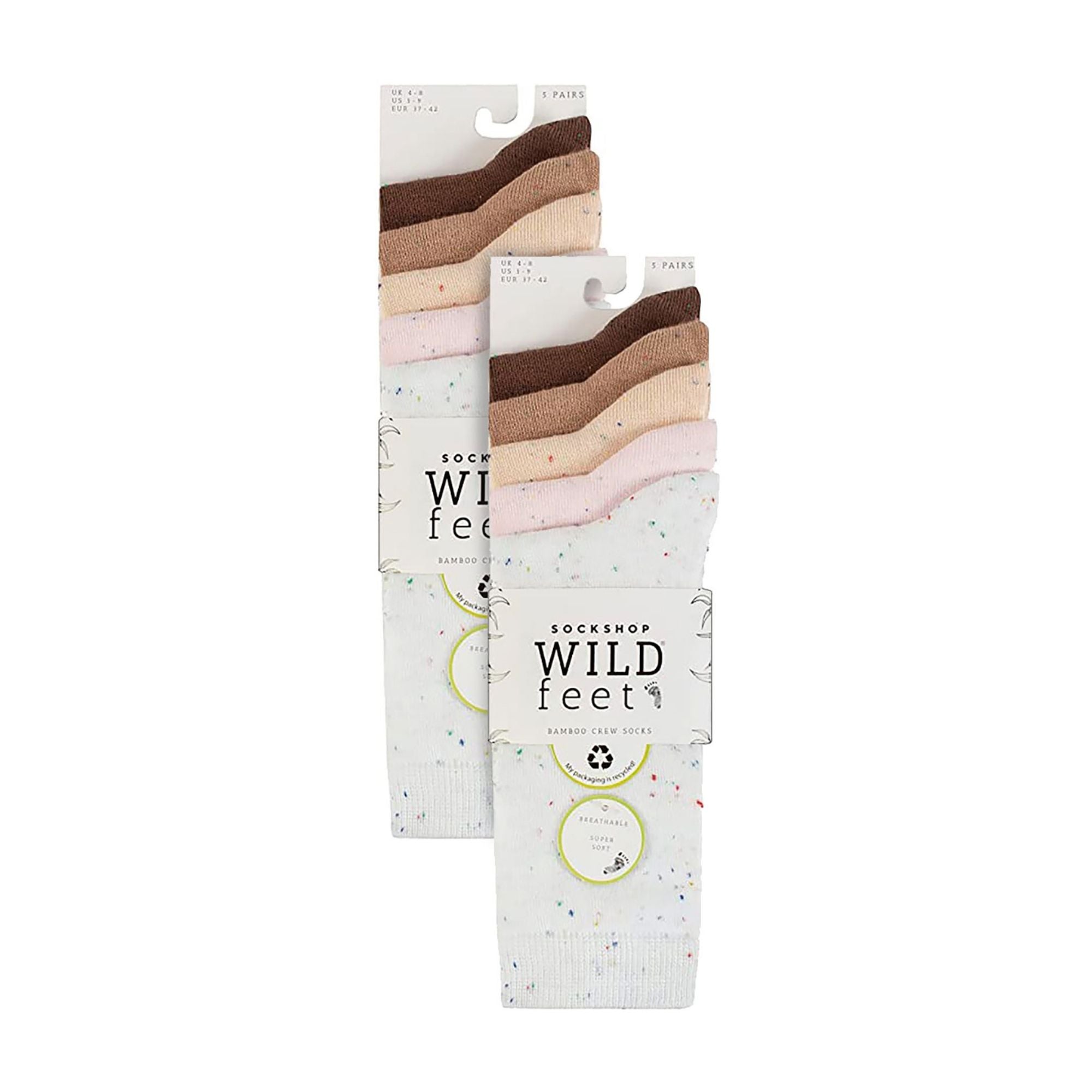 Wildfeet 10 Pairs Womens Bamboo Crew Socks with Patterns