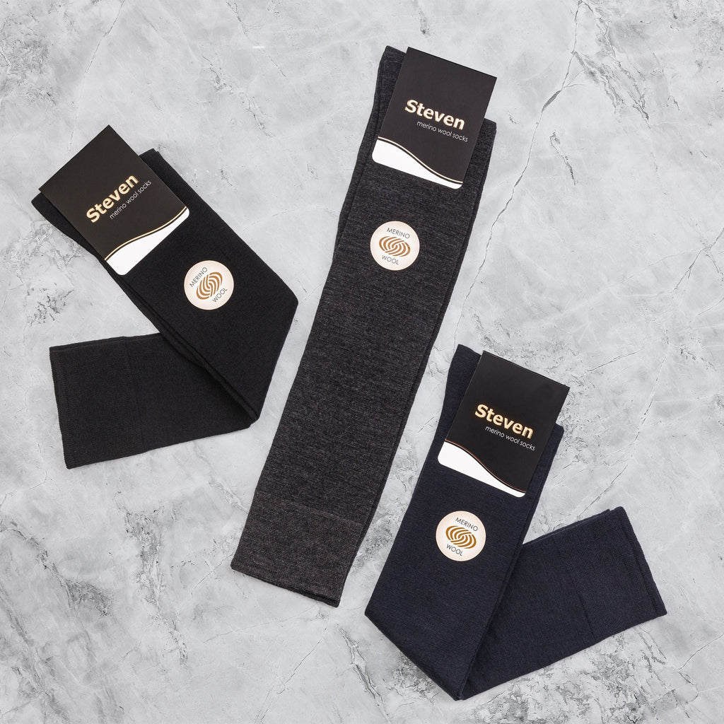 Sock Snob 3 Pairs Mens Knee High Soft Breathable Merino Wool Socks