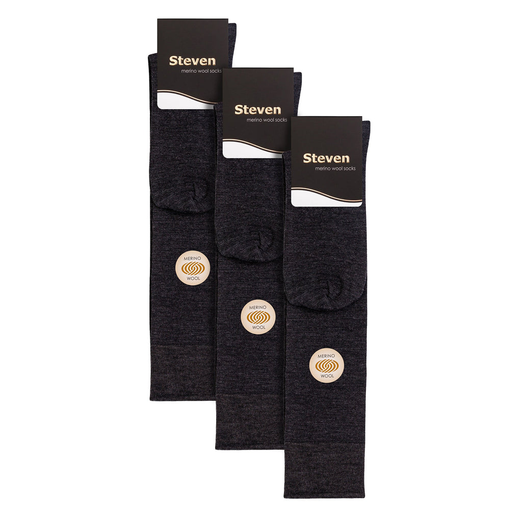 Sock Snob 3 Pairs Mens Knee High Soft Breathable Merino Wool Socks