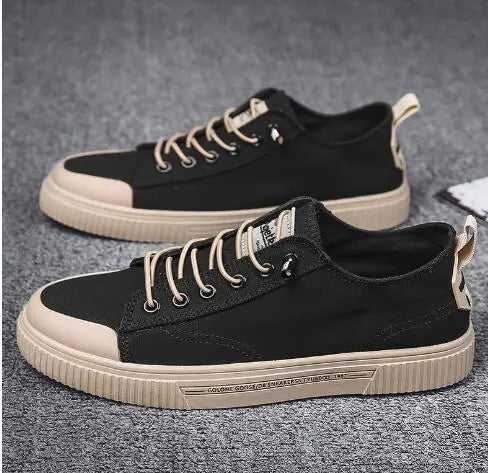 Mens Canvas Breathable Cushioned Lace Up Trainers