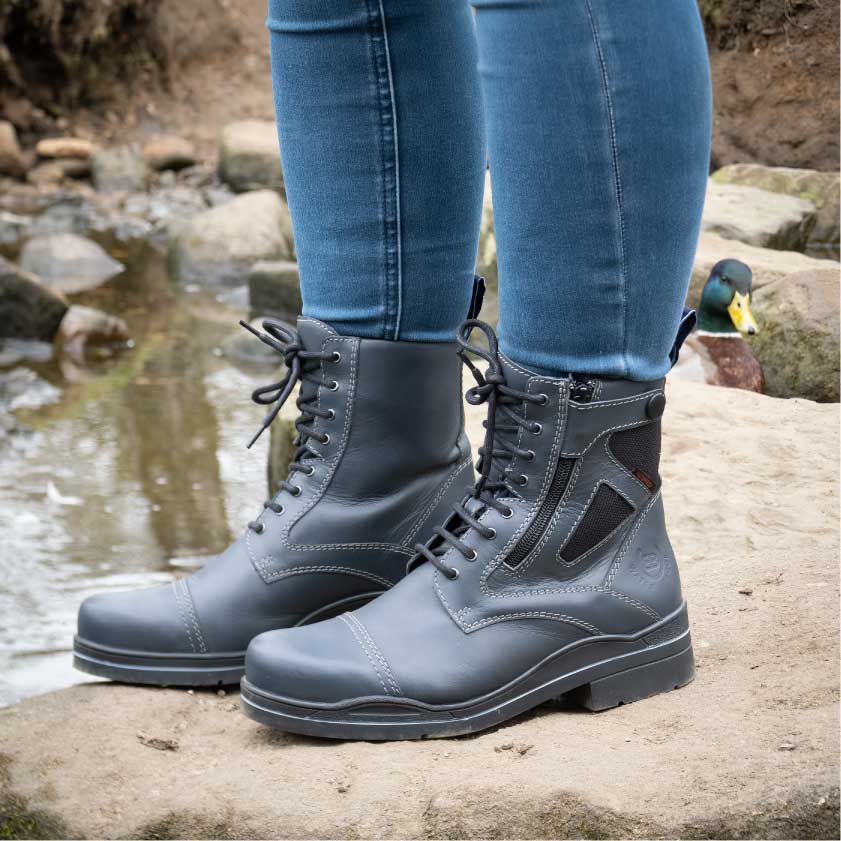 Bareback Footwear Kentucky Storm Waterproof Jodhpur Boots Polished Navy