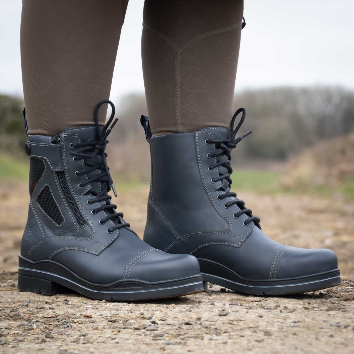 Bareback Footwear Kentucky Storm Waterproof Jodhpur Boots Polished Navy