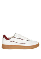 Leather Lace Up Round Toe Trainers