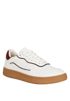 Leather Lace Up Round Toe Trainers
