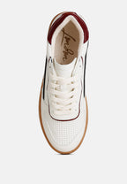 Leather Lace Up Round Toe Trainers