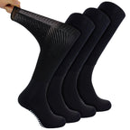 Dr.Socks 4 Pack Long Bamboo Diabetic Socks with Grips for Men and Women