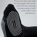 Dr.Socks 4 Pack Long Bamboo Diabetic Socks with Grips for Men and Women