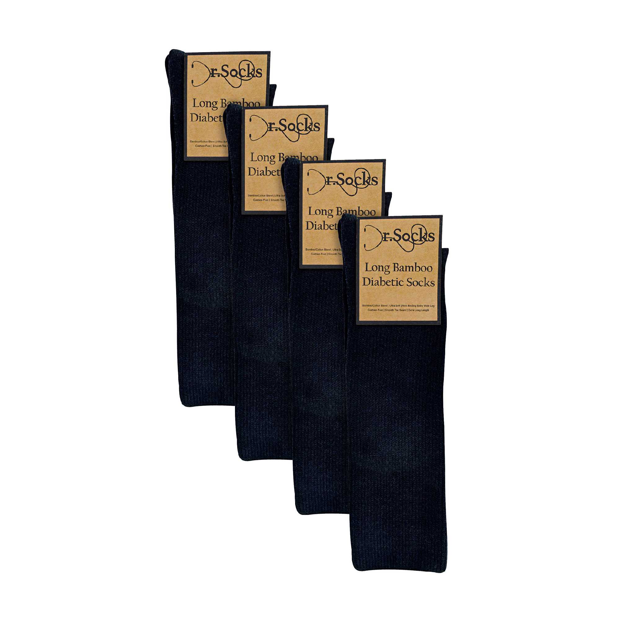 Dr.Socks 4 Pack Extra Wide Knee High Bamboo Diabetic Socks